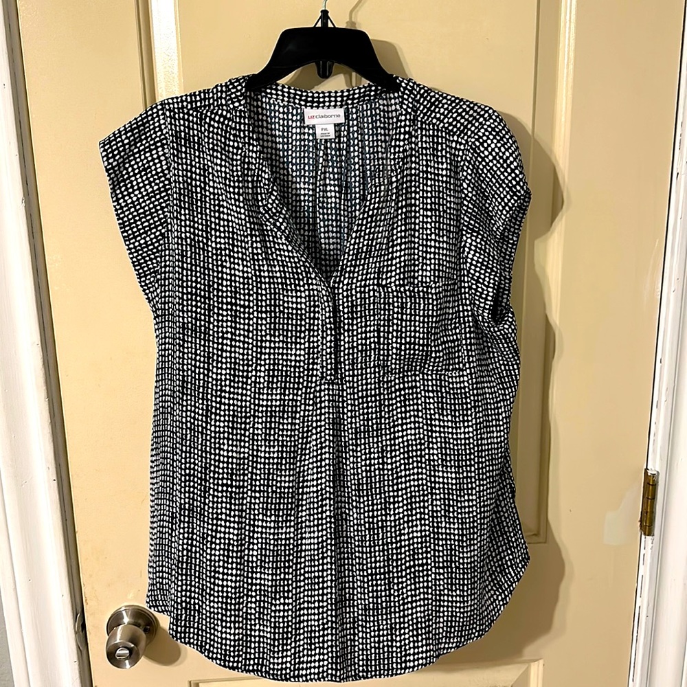 Blue and white Liz Claiborne blouse